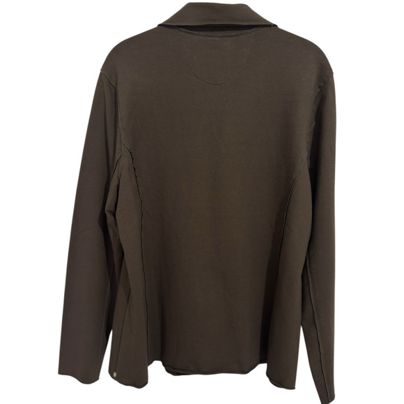 NWT Neon Buddha XL Button Up Shirt Jacket Brown Artsy Lagenlook Stretch Cotton - Picture 2 of 9